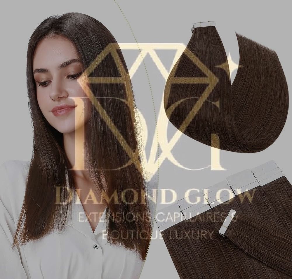 Extensions capillaires russes à ruban adhésif invisible '' couleurs de base '' 100g