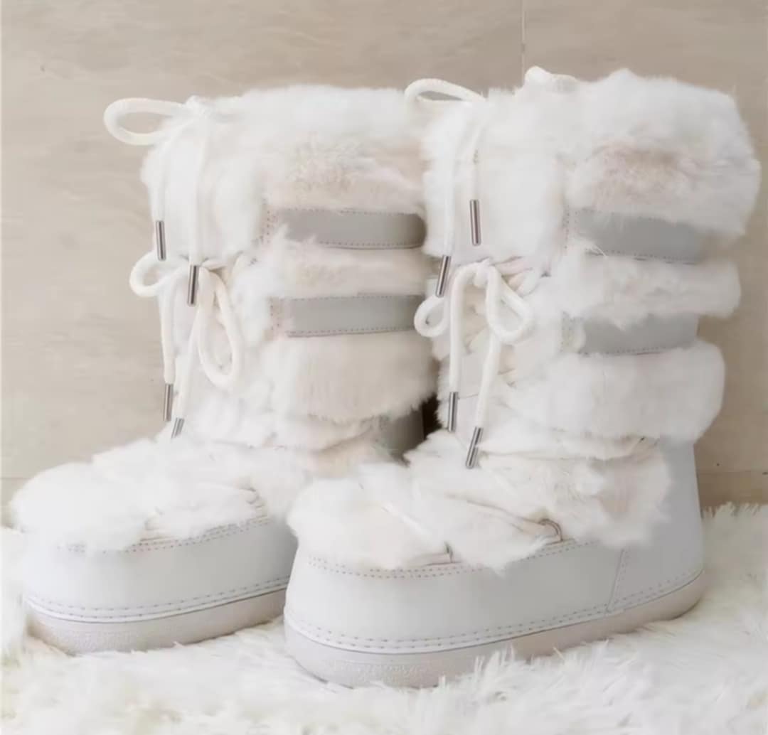 Bottes en fourrure de lapin véritable