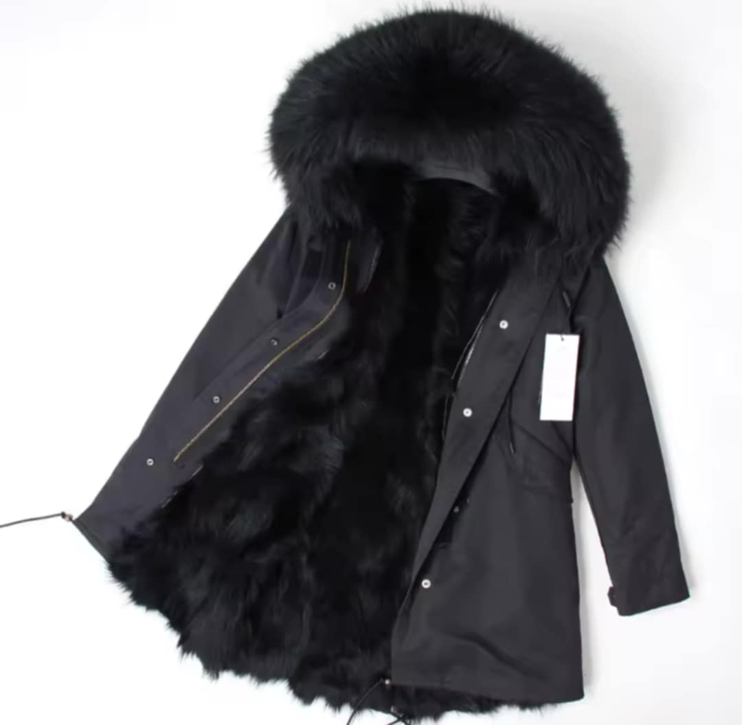 Manteau insane en fourrure véritable grande taille luxury
