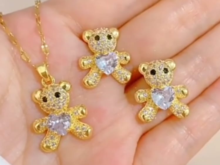 Ensemble de bijoux ours scintillant