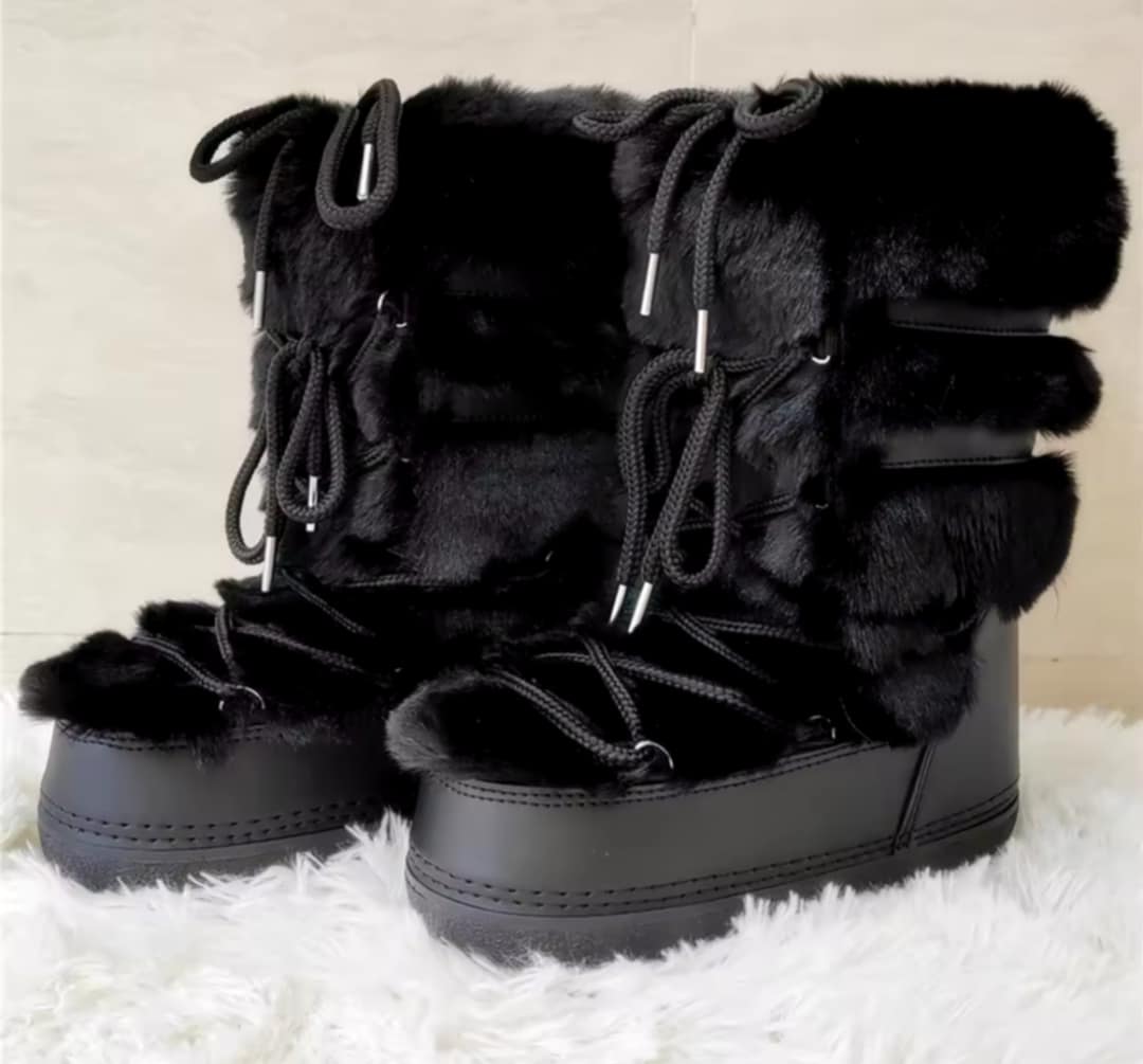 Bottes en fourrure de lapin véritable