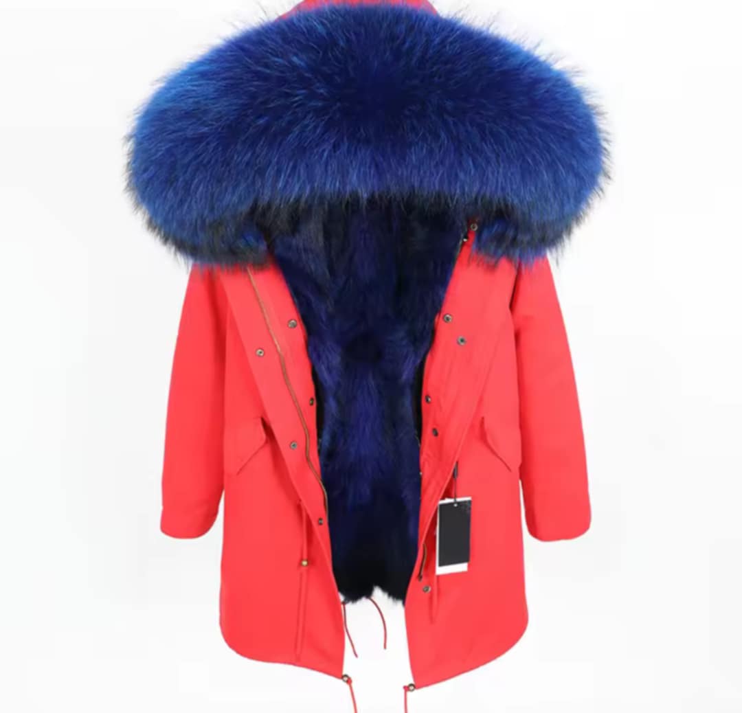 Manteau insane en fourrure véritable grande taille luxury