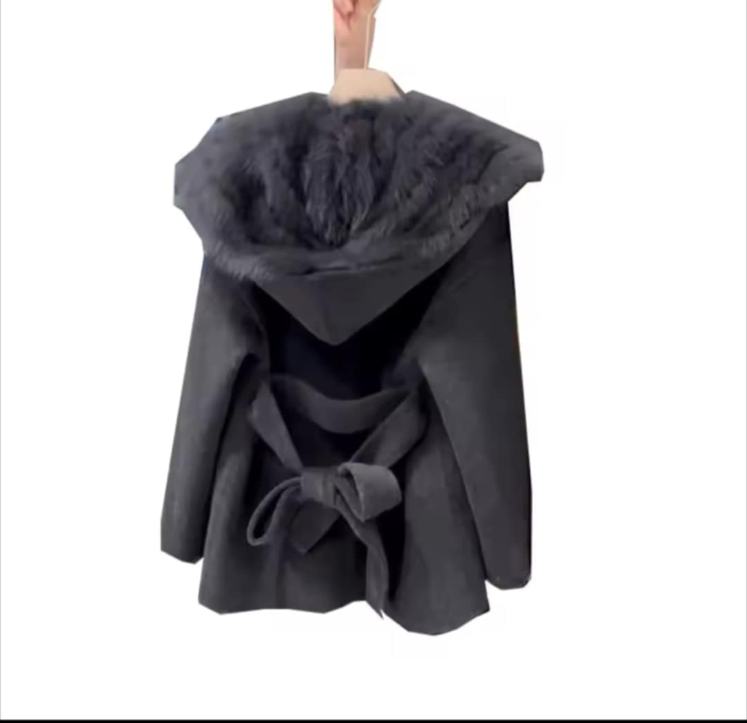 Manteau de laine chic avec ceinture pour femme