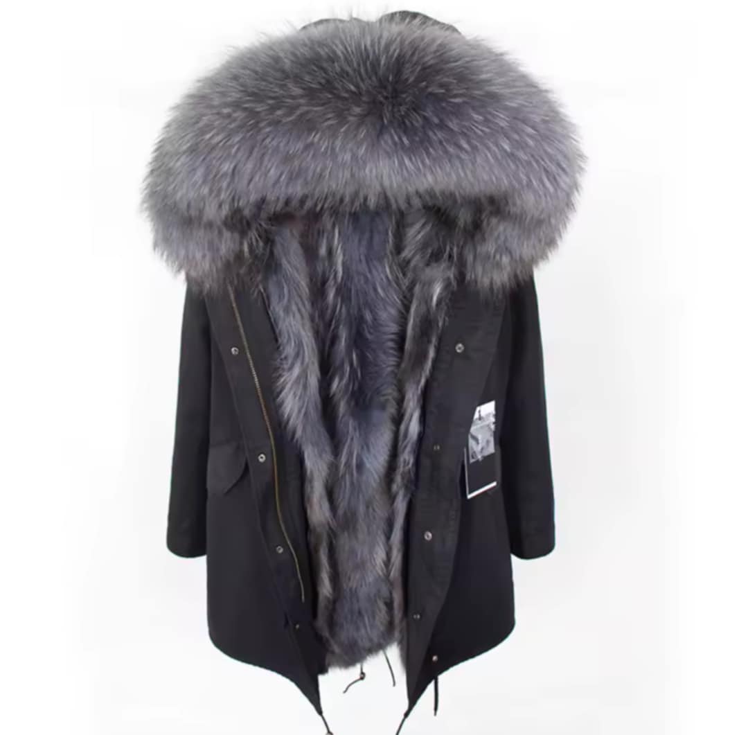 Manteau insane en fourrure véritable grande taille luxury