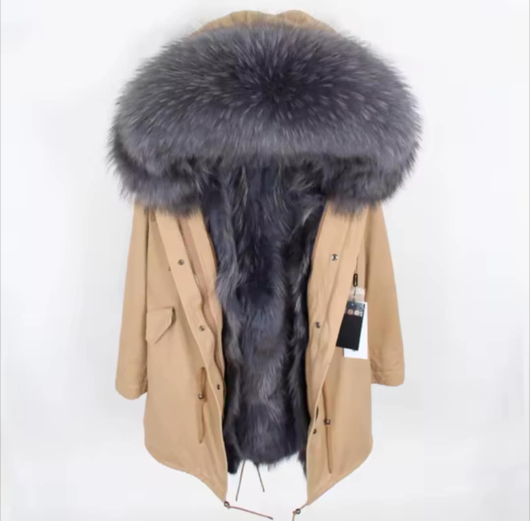 Manteau insane en fourrure véritable grande taille luxury