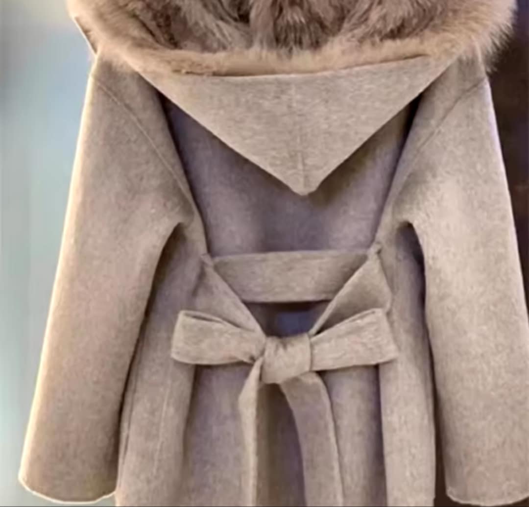 Manteau de laine chic avec ceinture pour femme