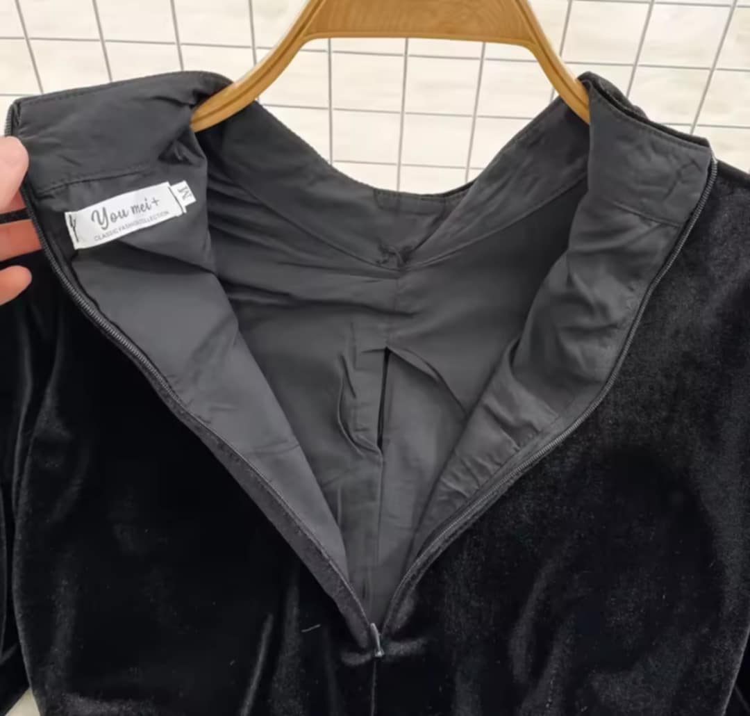 Robe en velours et tricot pour femmes