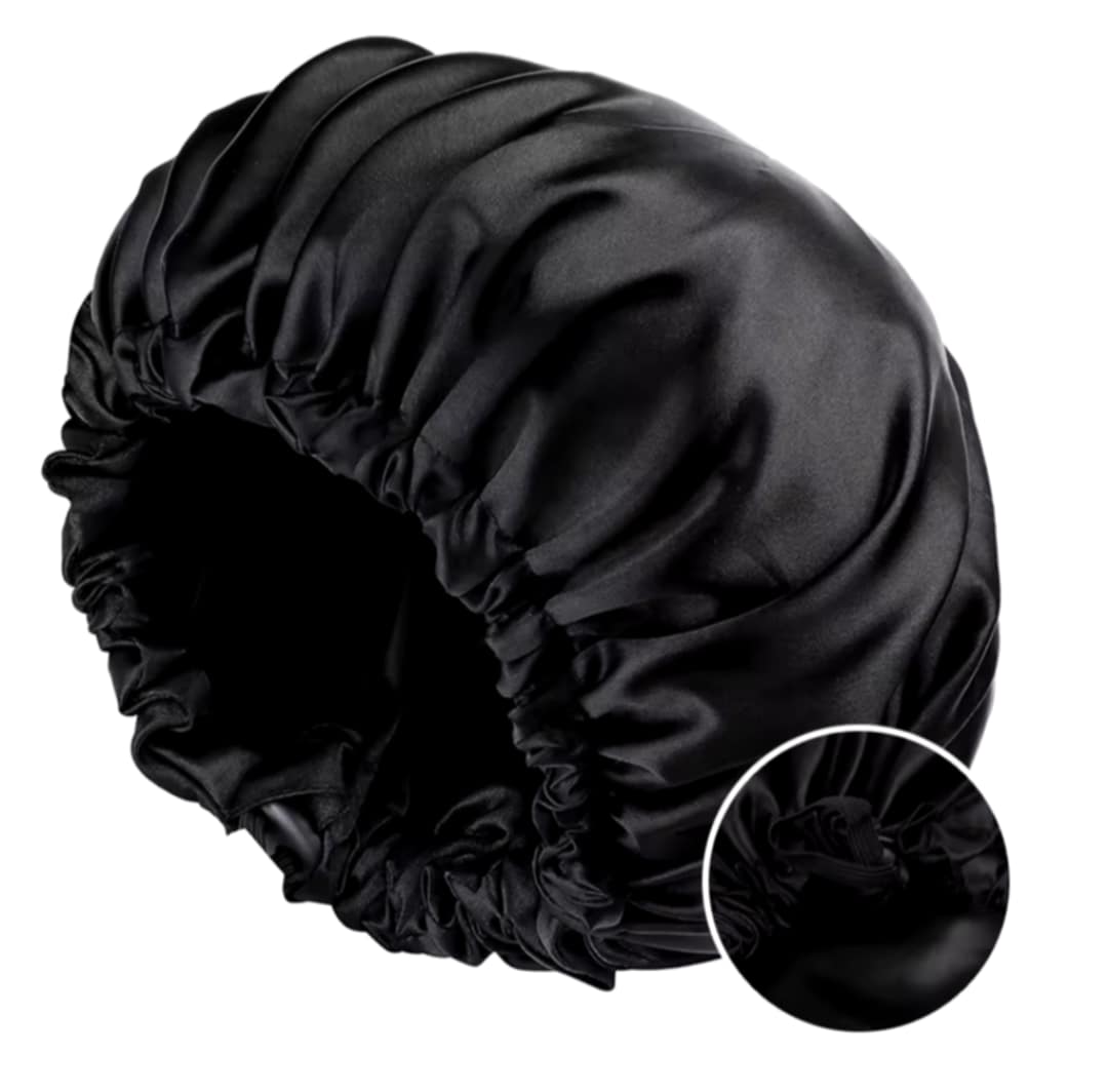 Bonnet de protection en satin pour extensions capillaires