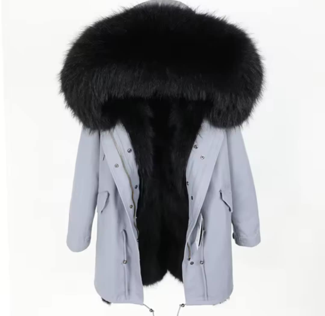 Manteau insane en fourrure véritable grande taille luxury