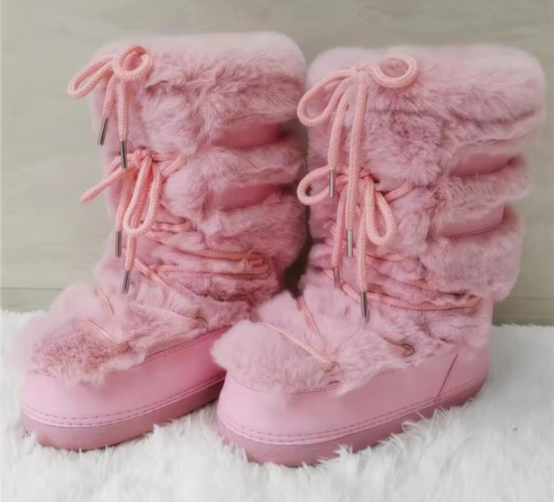 Bottes en fourrure de lapin véritable