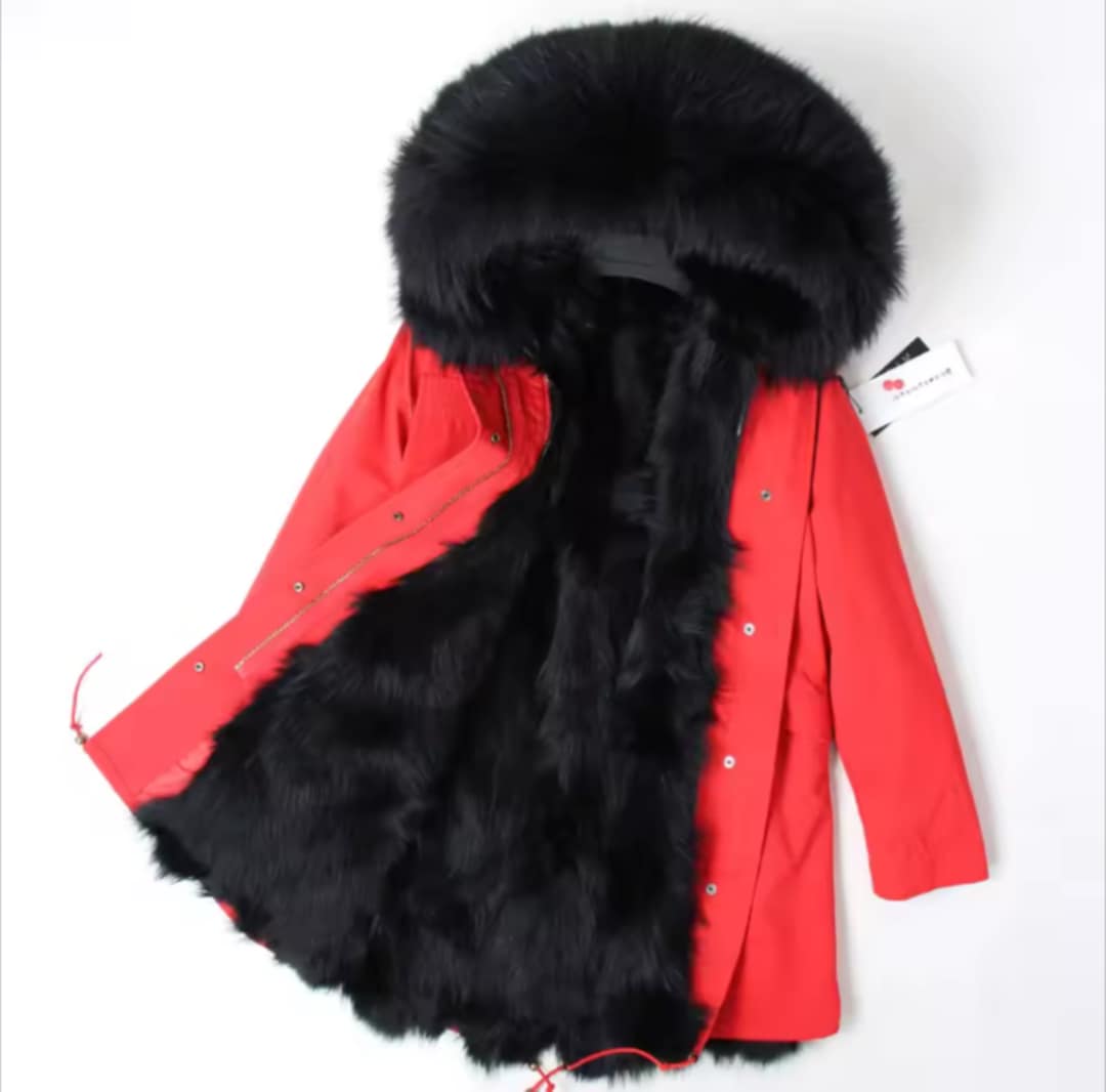 Manteau insane en fourrure véritable grande taille luxury