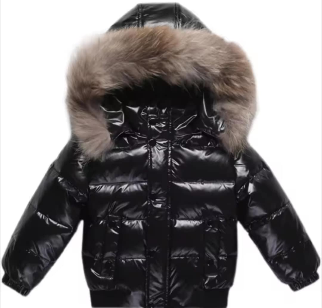 Manteau de duvet pour enfant avec fourrure naturel