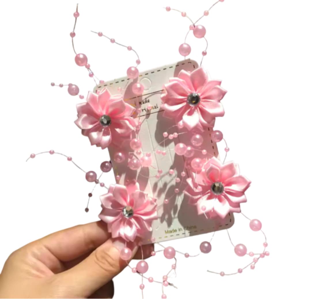 Pinces à cheveux en fleur de cristal