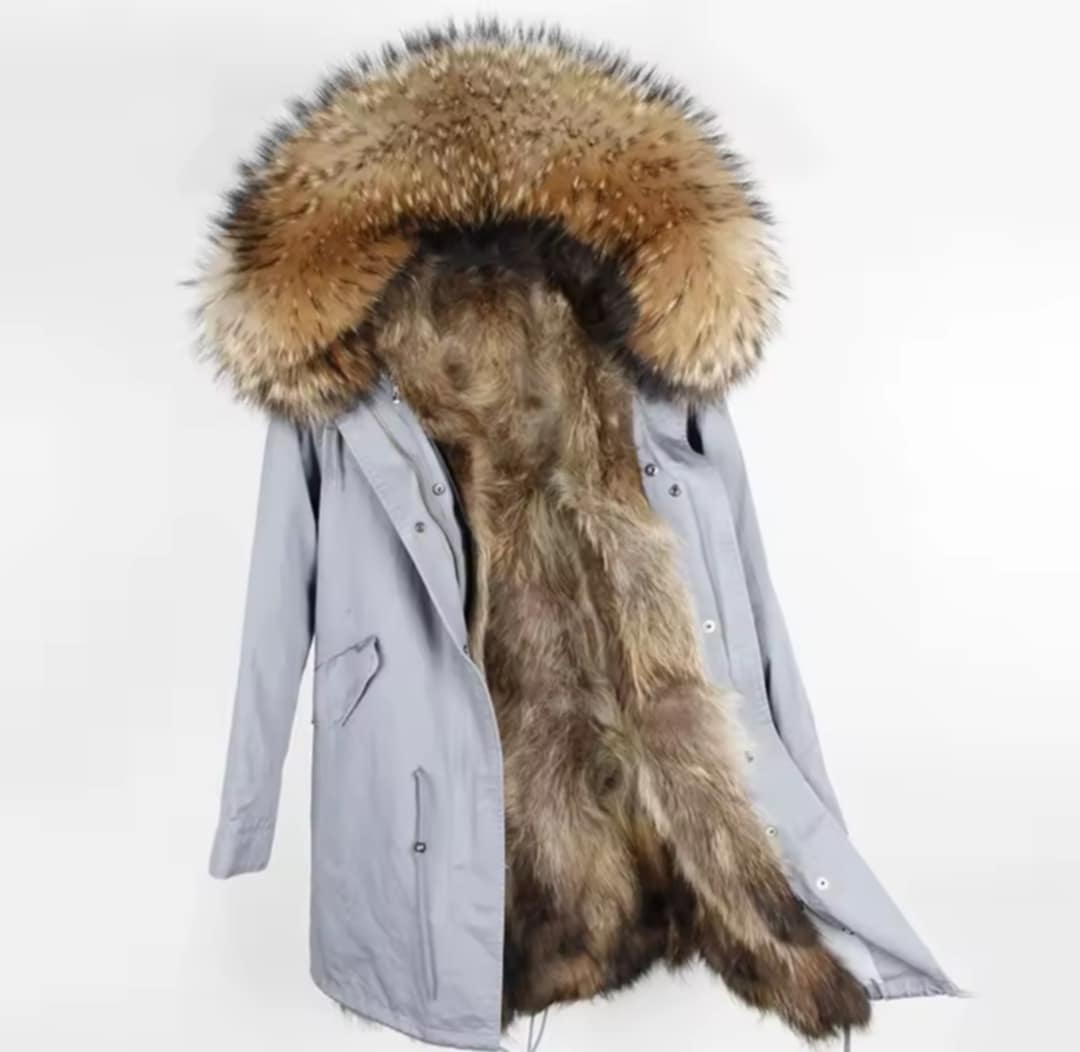 Manteau insane en fourrure véritable grande taille luxury