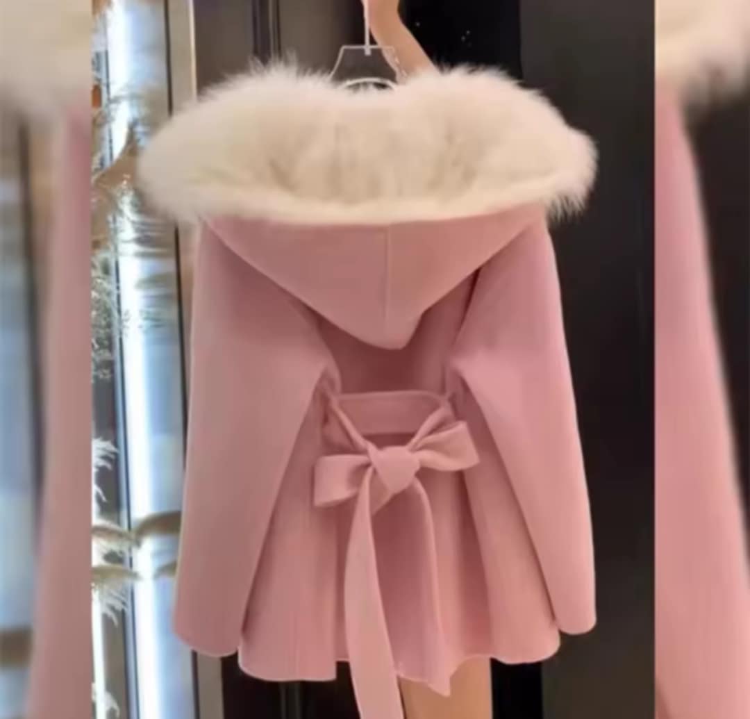 Manteau de laine chic avec ceinture pour femme