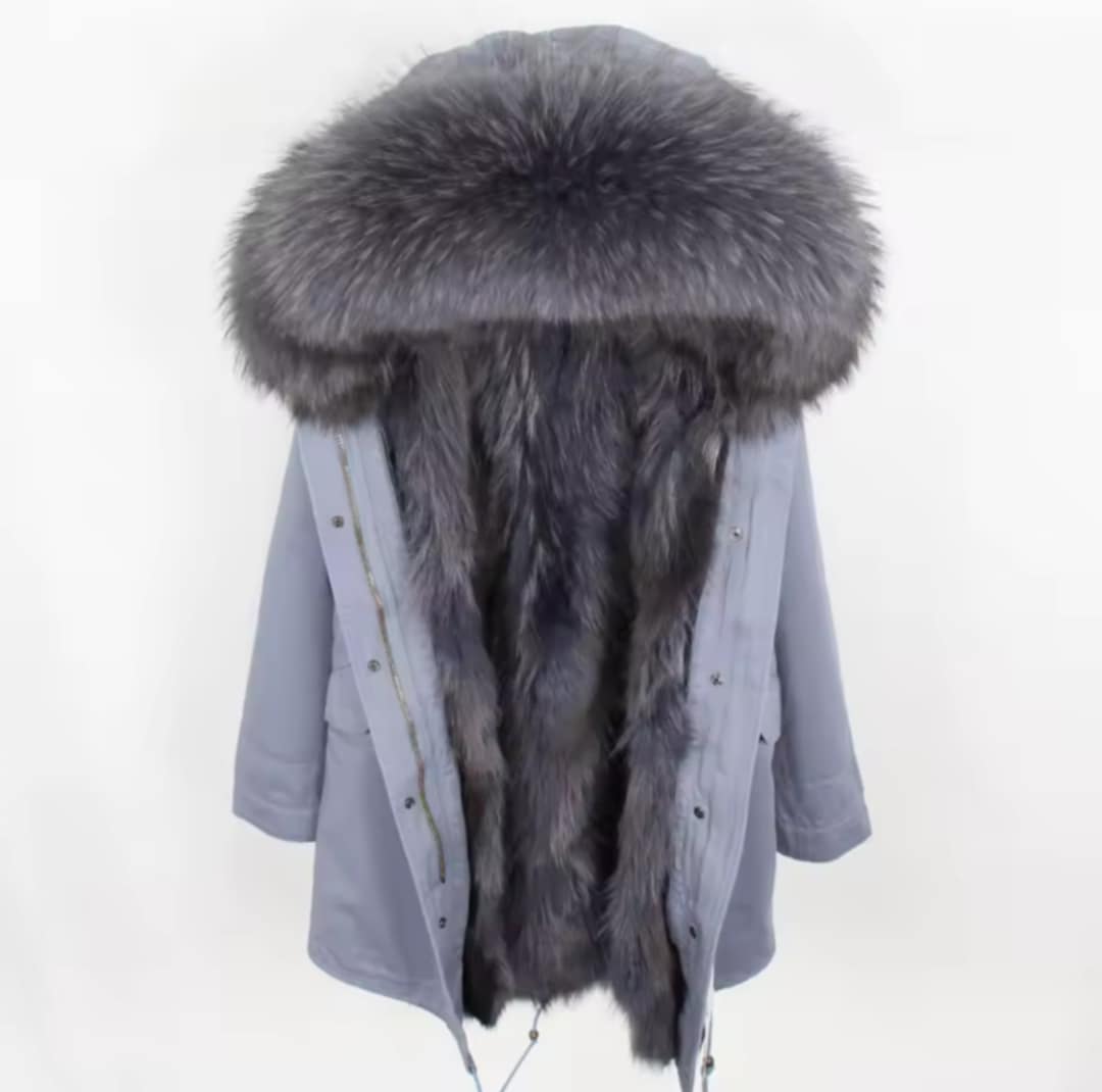 Manteau insane en fourrure véritable grande taille luxury