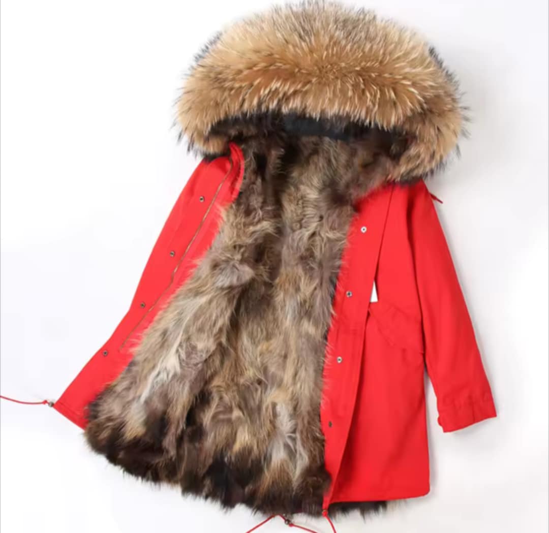 Manteau insane en fourrure véritable grande taille luxury