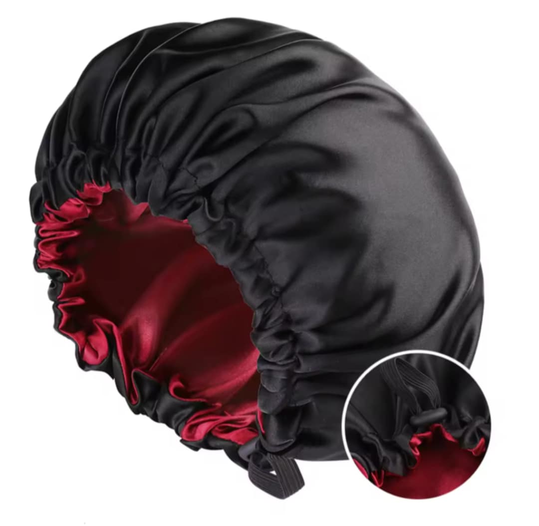 Bonnet de protection en satin pour extensions capillaires