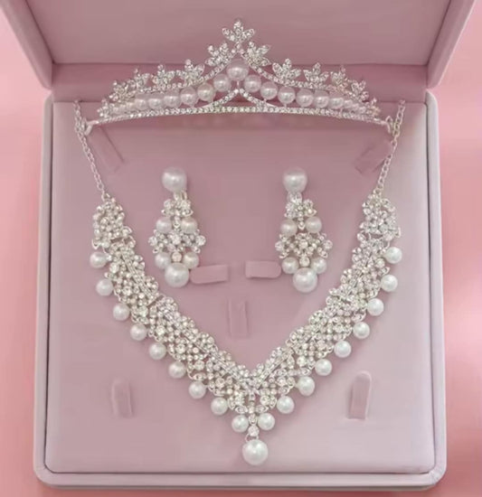 Ensemble de bijoux de mariée en perles
