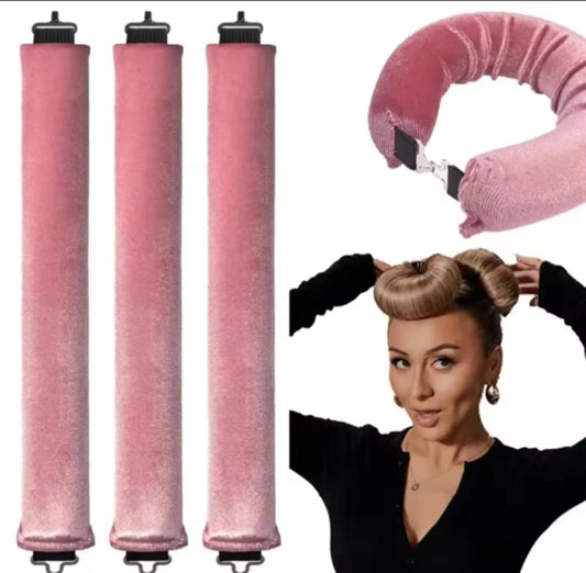 Rouleaux bigoudis de luxe en velours 3 pièces
