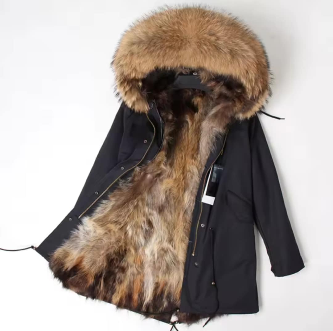 Manteau insane en fourrure véritable grande taille luxury