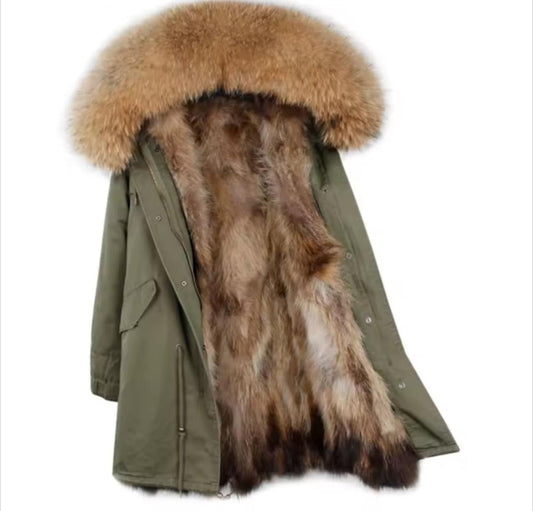 Manteau insane en fourrure véritable grande taille luxury