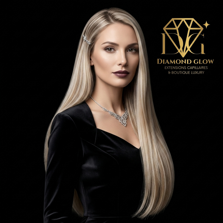 Extensions capillaires naturelles européennes Blond foncé cendré & blond pâle argenté #18A/silver – 12 à 30 pouces