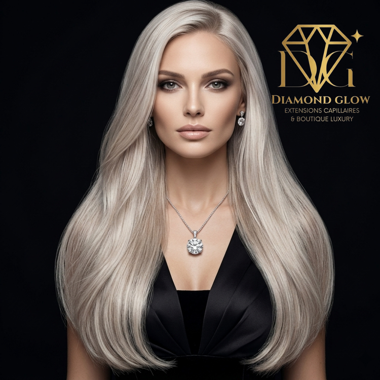 Extensions capillaires naturelles européennes Blond silver #SILVER – 12 à 30 pouces