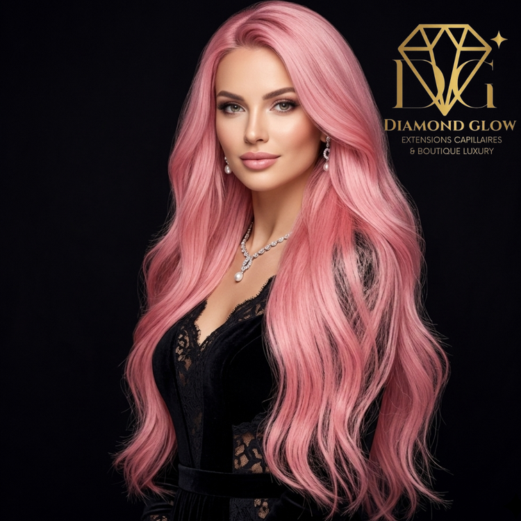 Extensions capillaires naturelles européennes Rose Bonbon #ROSE BONBON– 12 à 30 pouces